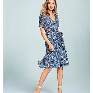 eliza leopard wrap dress